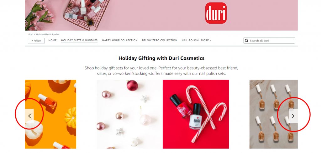 Duri Cosmetics Interactive Banner Ad: Carousel Photos
