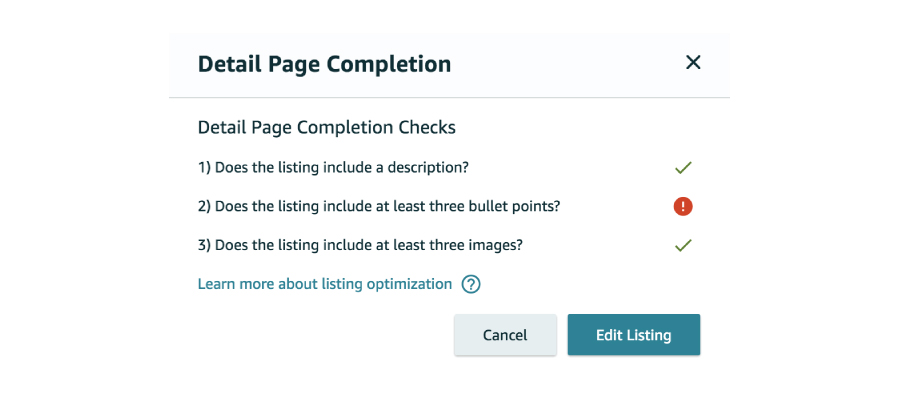 Detail Page Completion