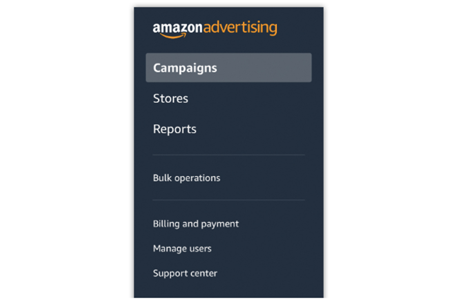 Amazon advertising console navigation