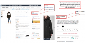 Canada Goose Amazon Listing