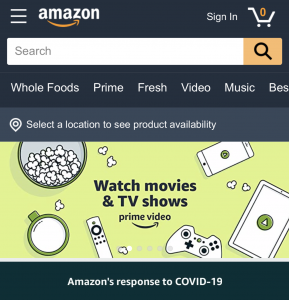 Amazon COVID-19 Homepage