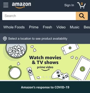 Amazon COVID-19 Homepage