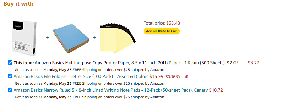 Amazon bundle options