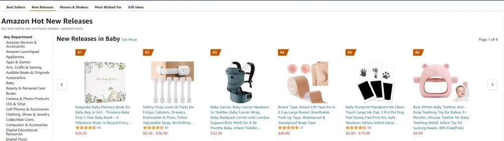 Amazon's Hot New Releases in the "Baby" Category in 2022